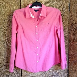 Tommy Hilfiger Shirt Lt Orange Chambray Long Sleev